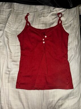 Brandy Melville Red Button-Front Camisole